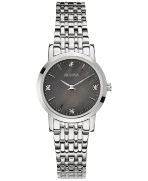 UPC 042429516649 product image for Bulova Women's Diamond Accent Stainless Steel Bracelet Watch 27mm 96P148 | upcitemdb.com