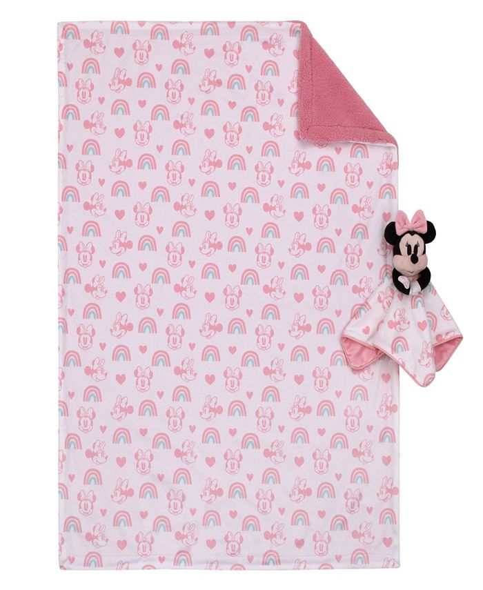 Disney Minnie Mouse Baby Blanket and Security Blanket Set, 2 Pieces