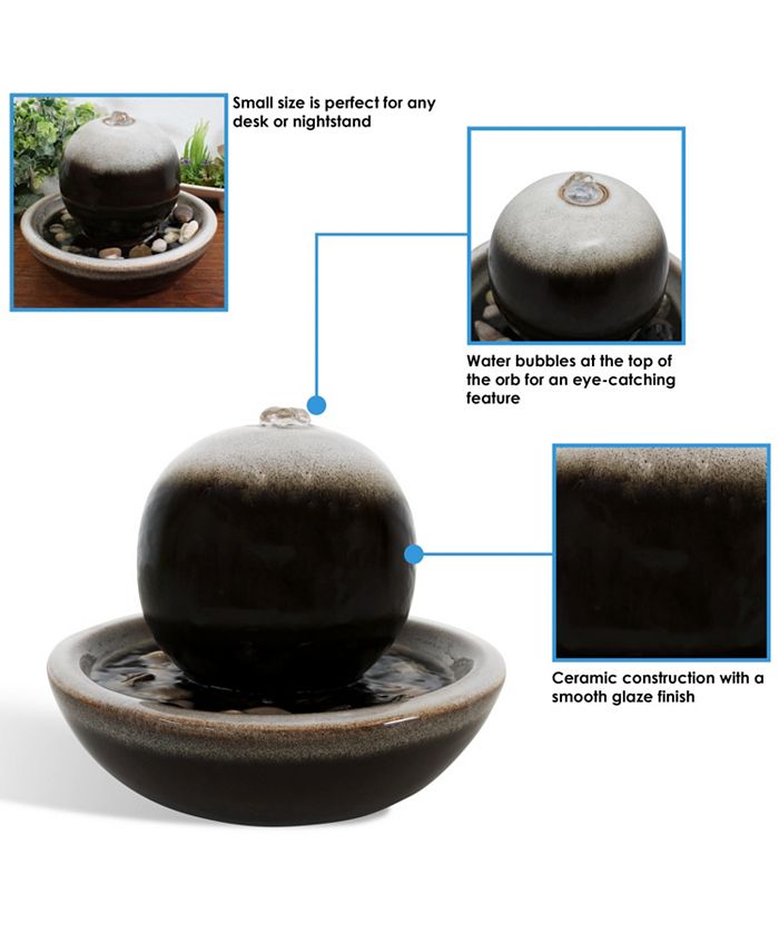 Sunnydaze Decor Modern Orb Ceramic Indoor Water Fountain 7 in Macy's