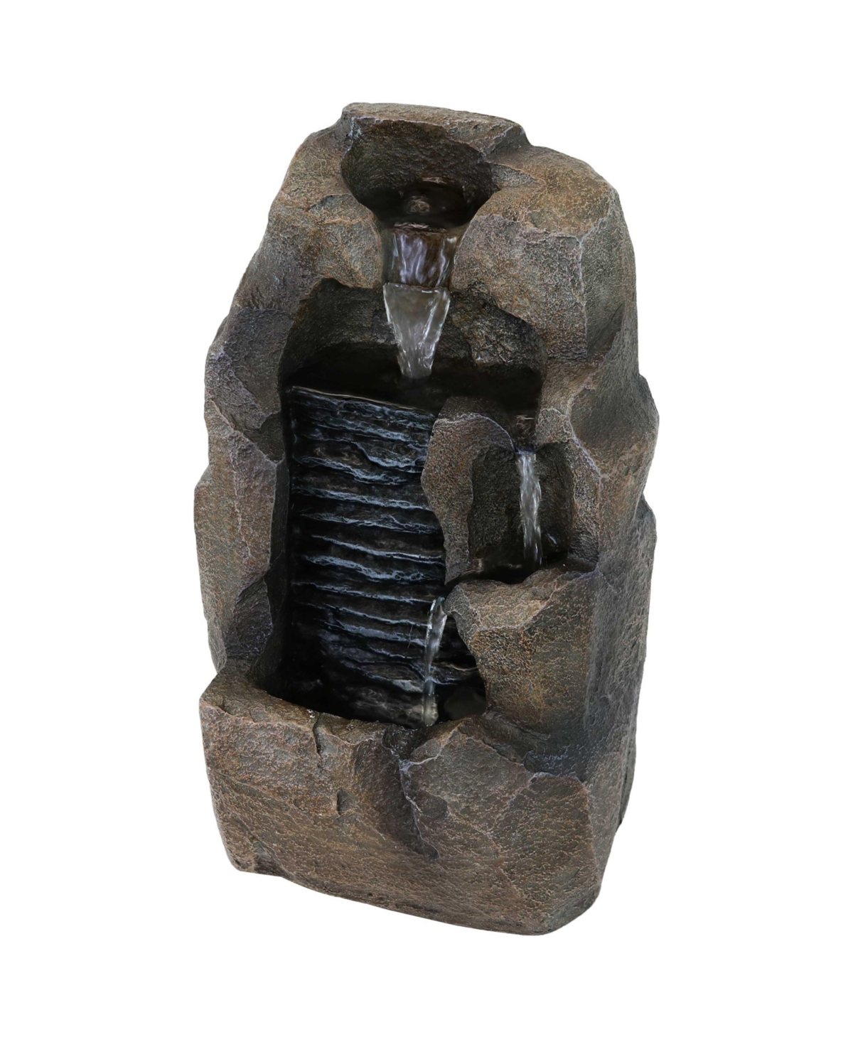 Sunnydaze Decor Stony Rock Waterfall Resin Indoor Tabletop Water Fountain -