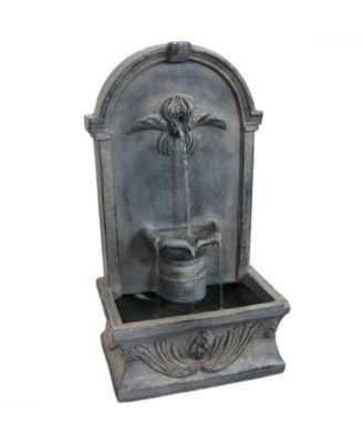 28-Inch Outdoor French-Inspired Flat Back Water Fountain - Glass Fiber Reinforced Concrete Construction