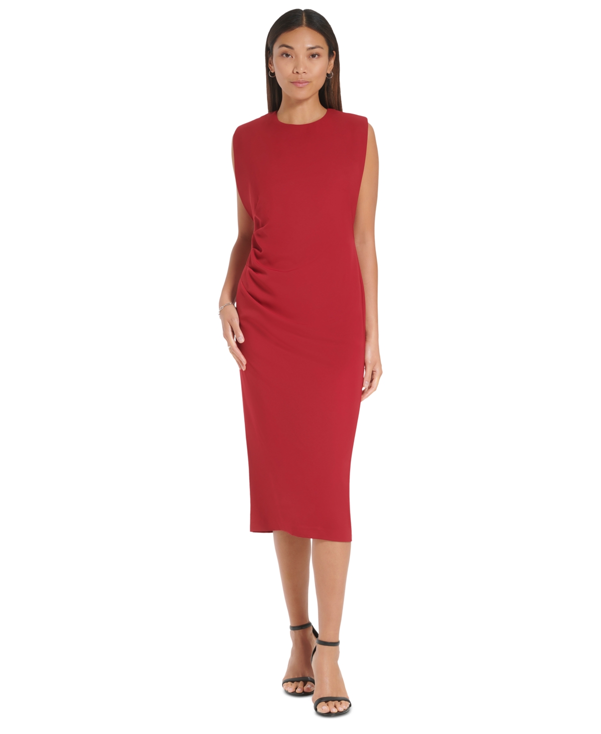 Calvin Klein Women's Sleeveless Ruched Shift Dress