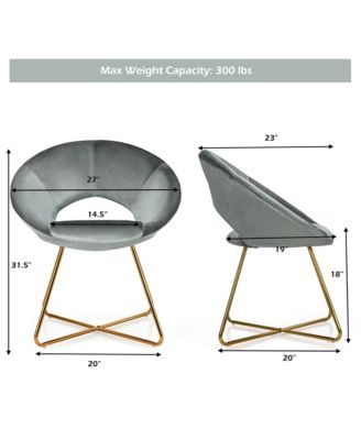 Modern Velvet Accent Chair Upholstered Vanity Chair