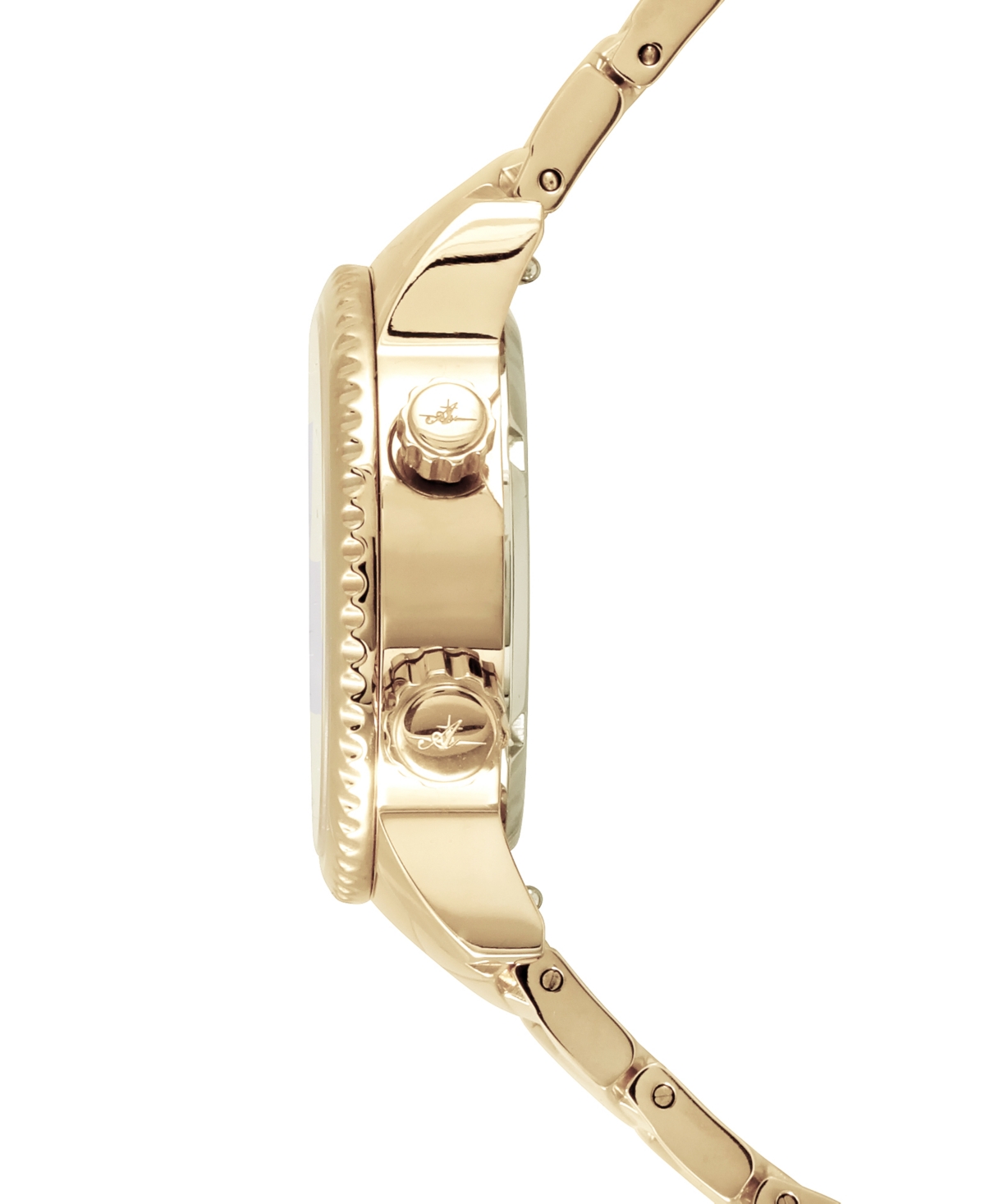Shop Abingdon Co. Women's Elise Swiss Tri-time 28k Gold Ion-plated Stainless Steel Bracelet Watch 33mm In Egyptian Gold