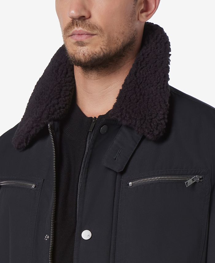 Marc New York Men's Randall Insulated Waxed Cotton Aviator Jacket with