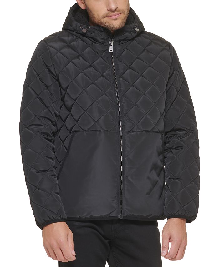 Men s Diamond Quilted Hooded Jacket