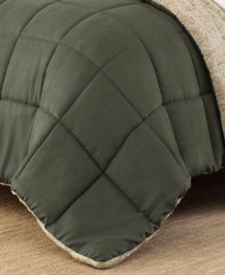 Sherwood Reversible Micro-suede Sherpa Comforter Set, Full/Queen