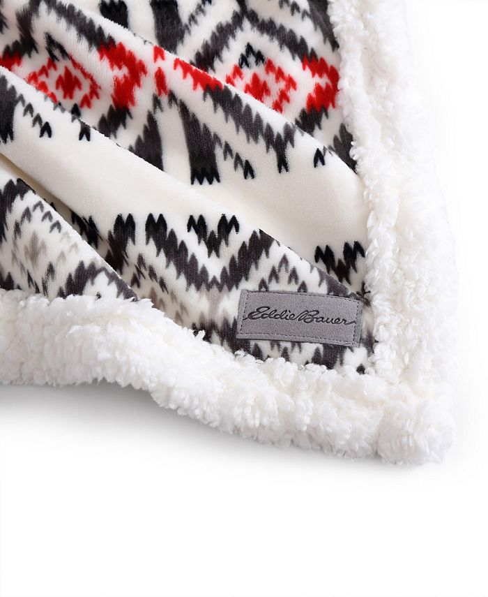 Eddie Bauer Mountain Village Ultra Soft Plush Fleece Reversible Full