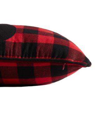 CLOSEOUT! Cabin Plaid Stag Head Cotton Yarn Dye Flannel Reversible Decortive Pillow, 20" x 20"