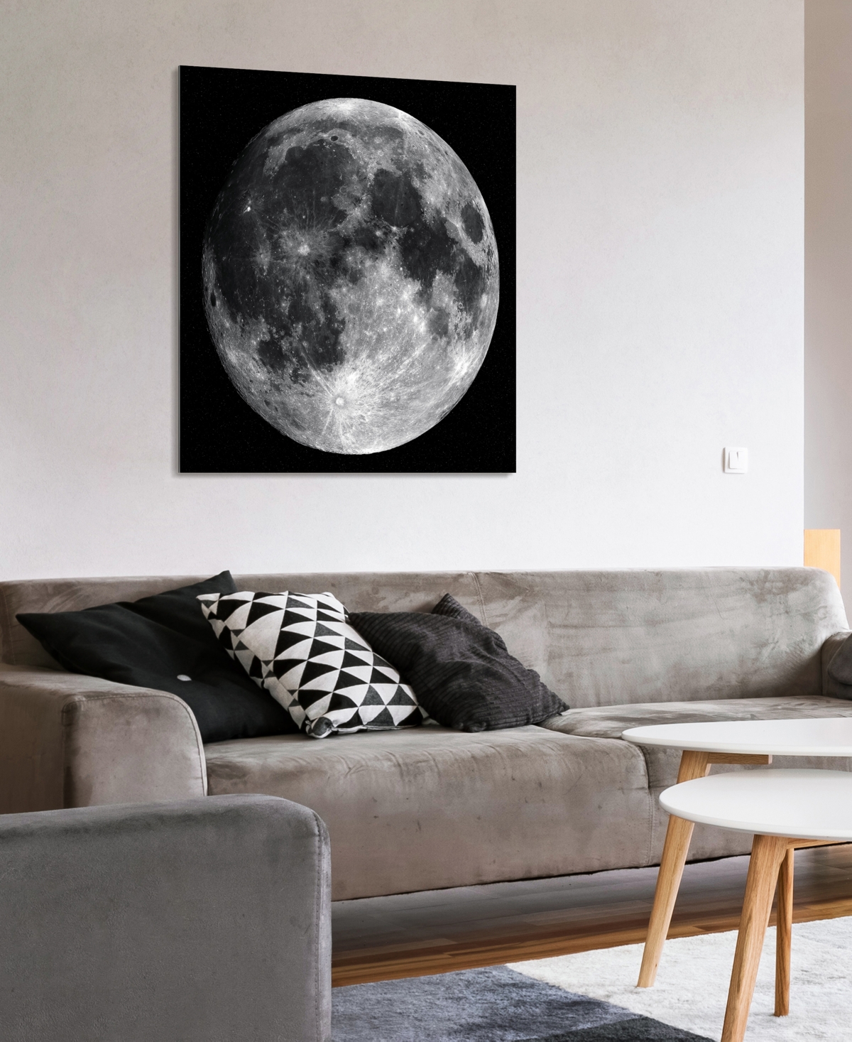 Empire Art Direct Full Moon Frameless Free Floating Tempered Glass Panel Graphic Wall Art, 0.2