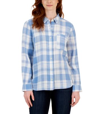 Style & Co - Women's Perfect Cotton Plaid Button-Up Shirt