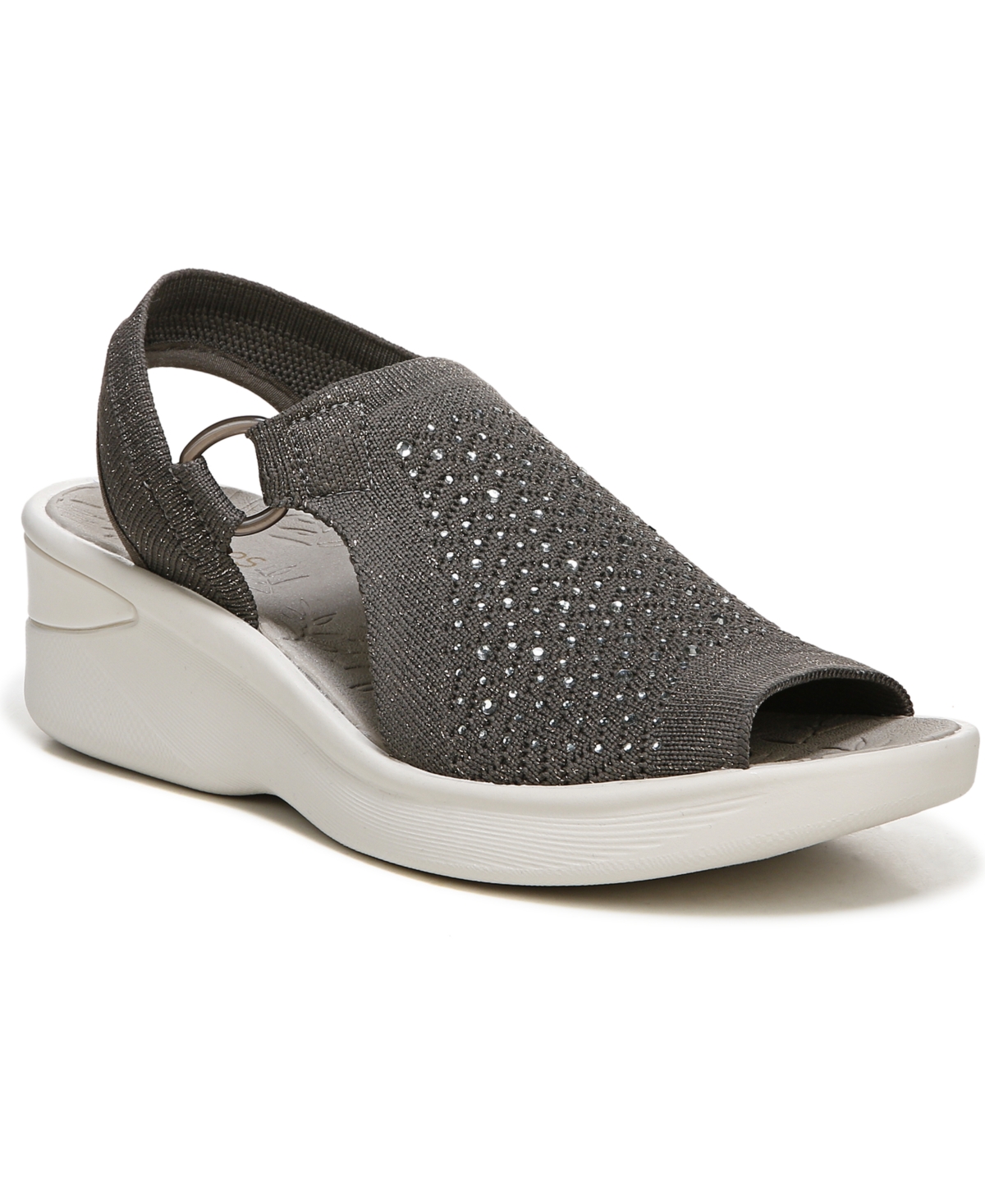 Bzees Star Bright Knit Wedge Sandal In Morel Rhinestone Fabric