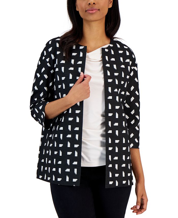 Anne klein jacquard topper outlet jacket