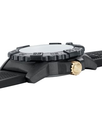 Men's Swiss Navy Seal Military Dive Gold Black Rubber Strap Watch 45mm