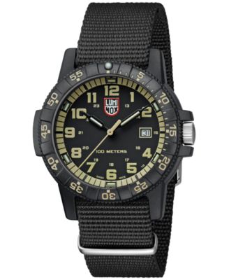 Men's Swiss Leatherback Sea Turtle Giant Dive Black NATO Strap Watch 44mm