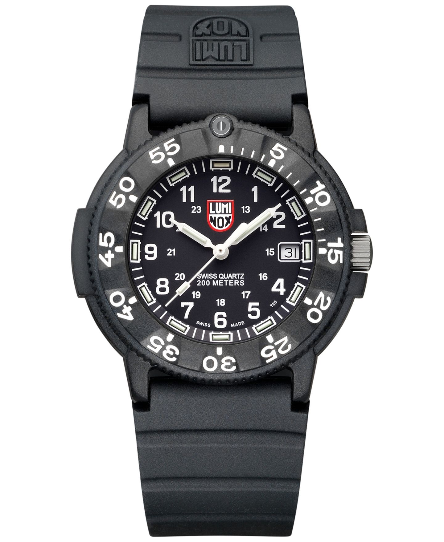 Мужские часы Luminox Swiss Original Navy Seal EVO Series Military Dive Black Rubber Strap Watch 43mm — фото 1