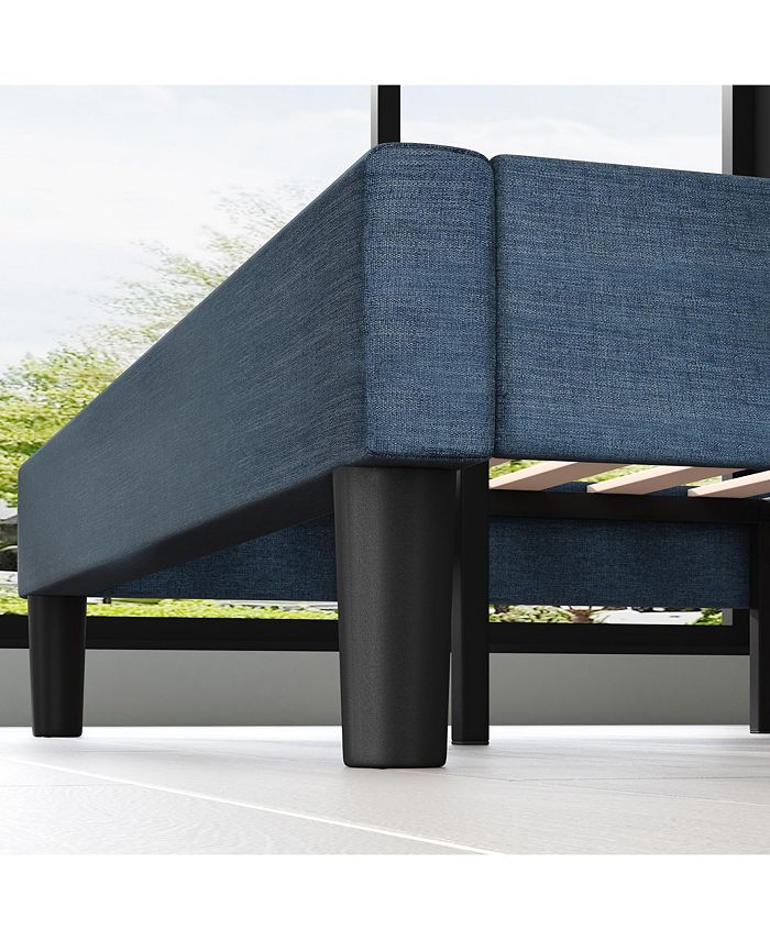Zinus Omkaram Upholstered Navy Platform Bed / Wood Slat Support, King Macy's