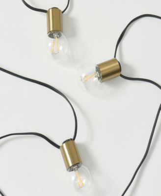 Glow Globe 28 ft Weatherproof LED Outdoor Plug-In String Lights with Brass Hardware