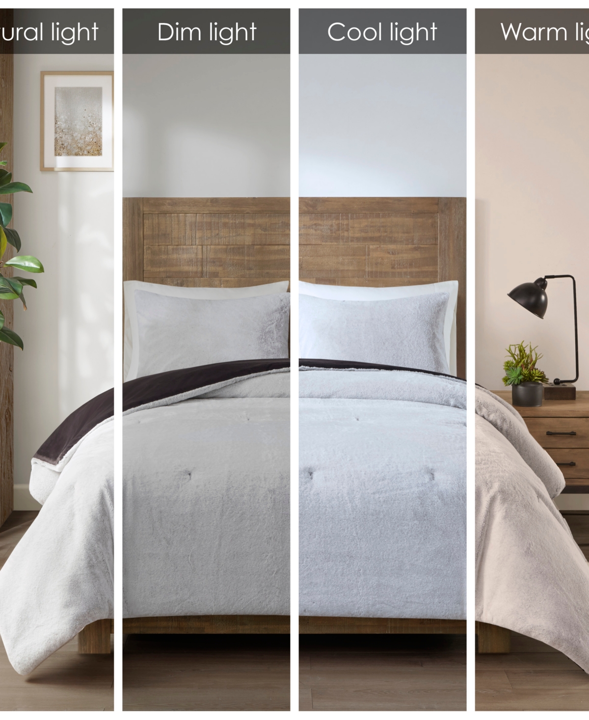 Madison Park Sawyer Faux-Fur 3-Pc. Comforter Set,