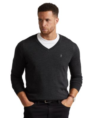 Polo Ralph Lauren - Men's Big & Tall Washable Wool V-Neck Sweater