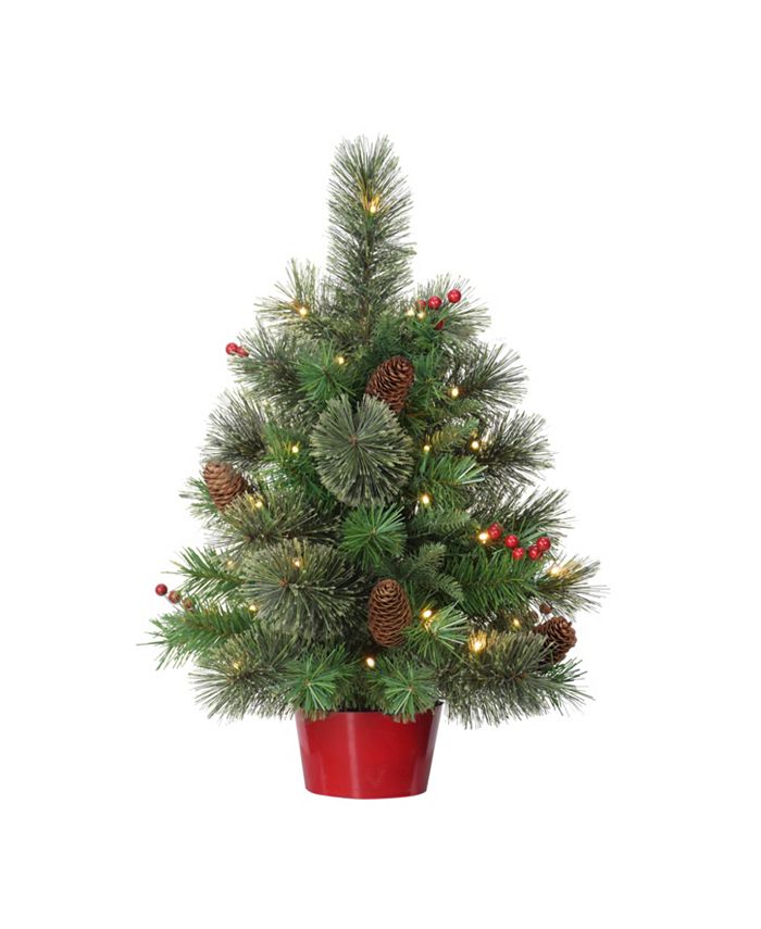 Puleo PreLit Table Top Artificial Christmas Tree with 35 Lights in