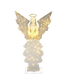 Outdoor Lighted Angel with 140 Lights, 60"