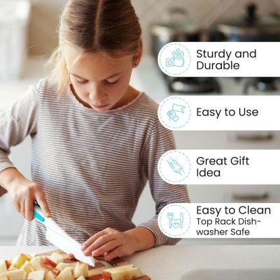 3-Piece Kids Knife Set for Real Cooking & Baking with Serrated Edges