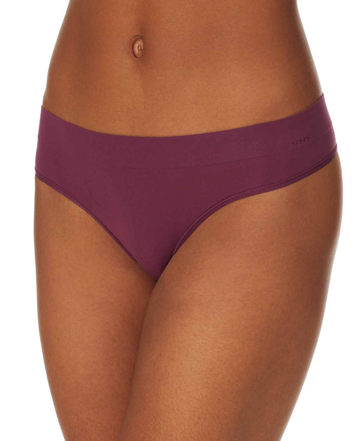 Dkny Litewear Seamless Thong In Grape Wine