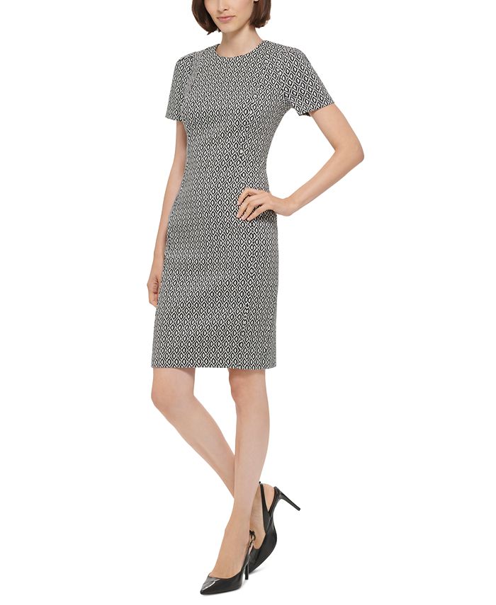 Canvas Cotton Short Sleeve Sheath Dress