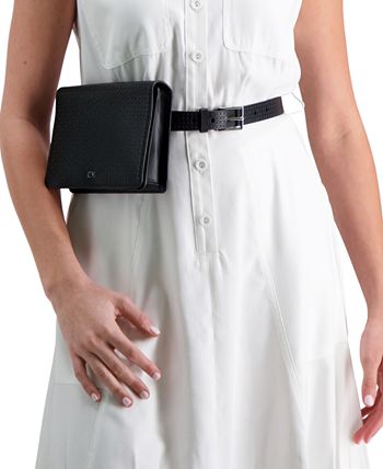 Calvin Klein Wide Flap Embossed Monogram Belt Bag With Buckle & Reviews ...