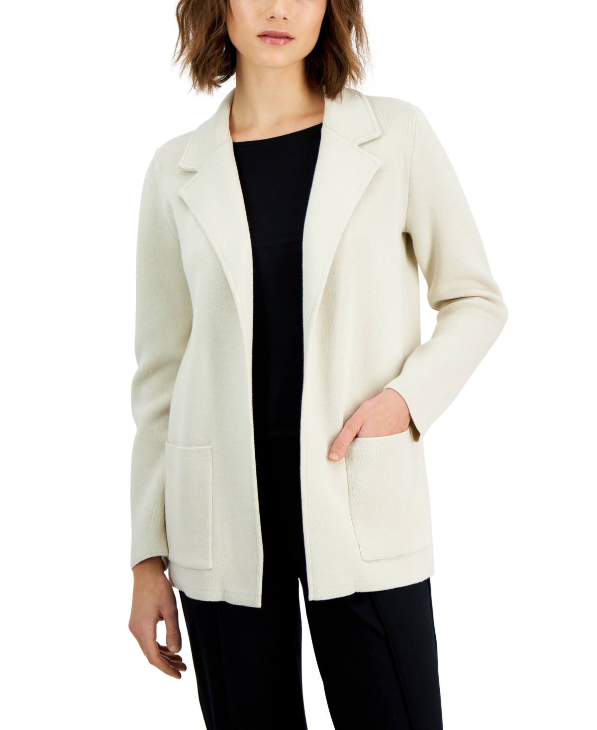 Alfani Petite Open-front Cardigan, Created For Macy's In Oatmeal