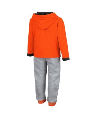Toddler Boys Orange and Heathered Gray Oklahoma State Cowboys Poppies Pullover Hoodie and Sweatpants Set