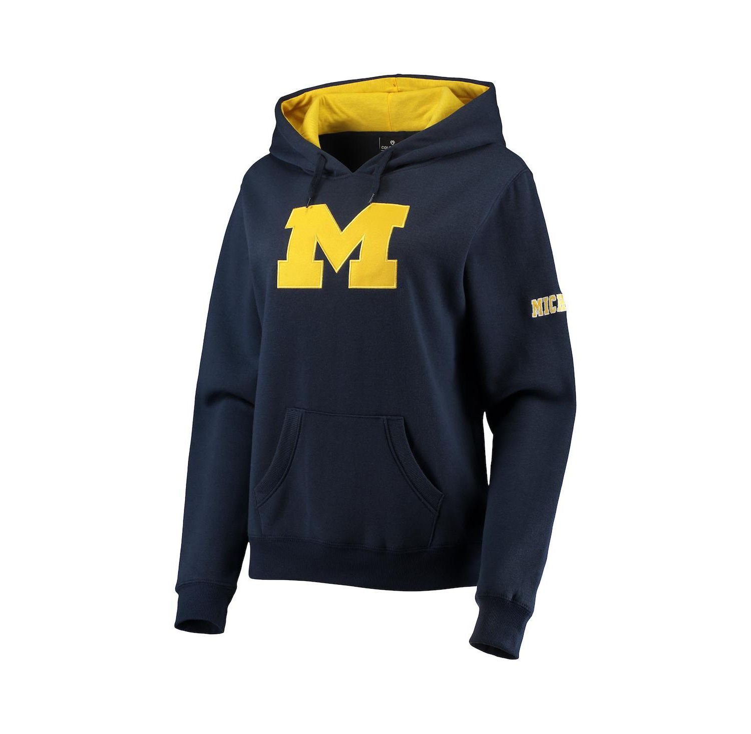 Women's Navy Michigan Wolverines Big Logo Team Pullover Hoodie
