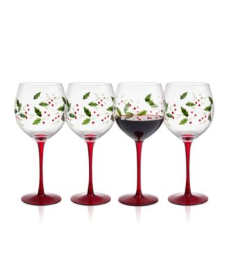 Pfaltzgraff Winterberry Sentiment Wine Glasses - Set of 4