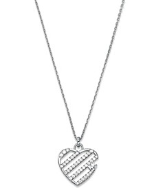 Sterling Silver Open Heart Pendant Necklace Available in Silver 14K Rose-Gold Plated or 14K Gold Plated
