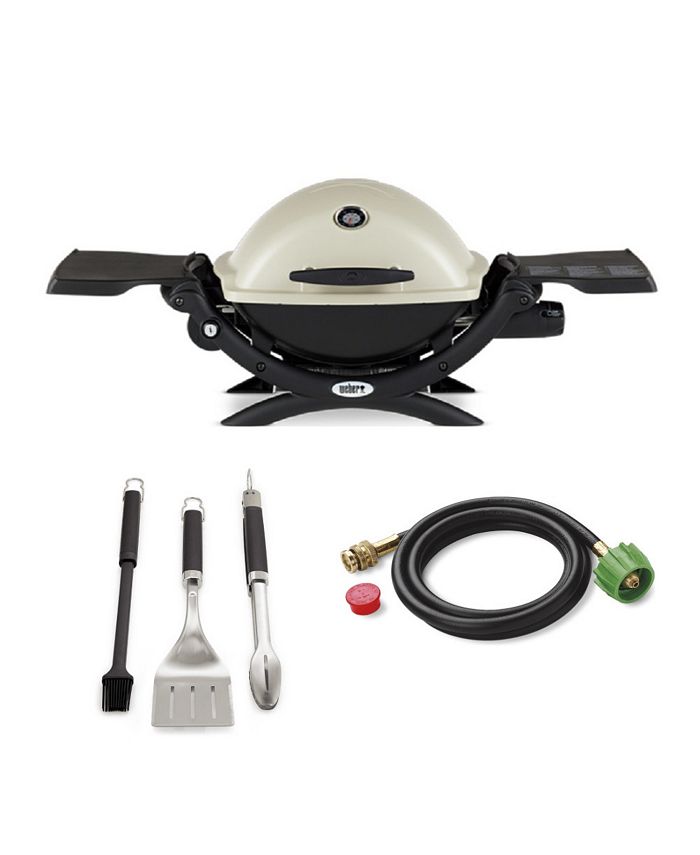 er Q 2200 Gas Grill Lp Gas Titanium With Adapter Hose And Tool Set