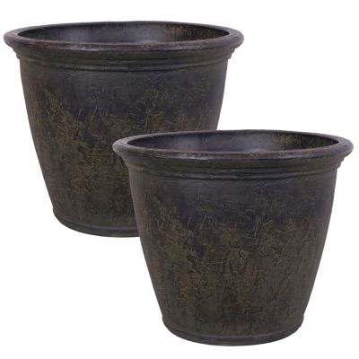 Indoor/Outdoor Patio, Garden, or Porch Weather-Resistant Double-Walled Anjelica Flower Pot Planter - 24"