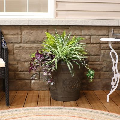 Indoor/Outdoor Patio, Garden, or Porch Weather-Resistant Double-Walled Arabella Flower Pot Planter - 20"