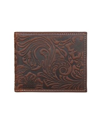 Lucky Brand Men's Western Embossed Leather Bifold Wallet - Brown