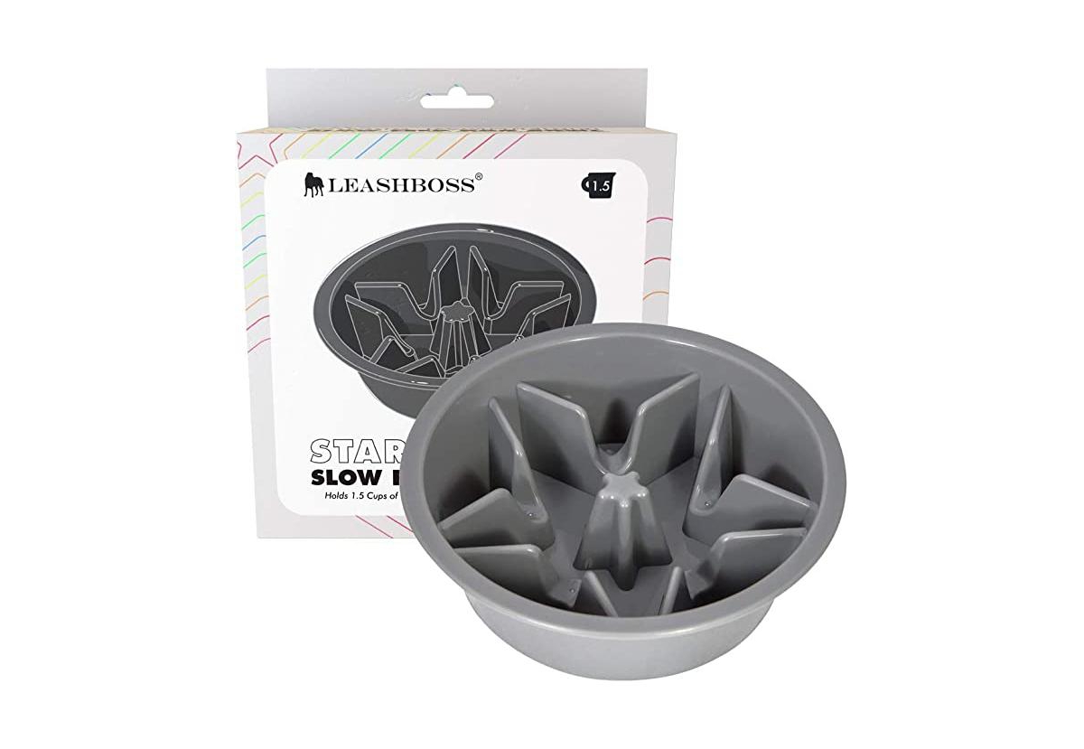 Leashboss Elevated Slow Dog Feed Bowl - 1.5 Cup