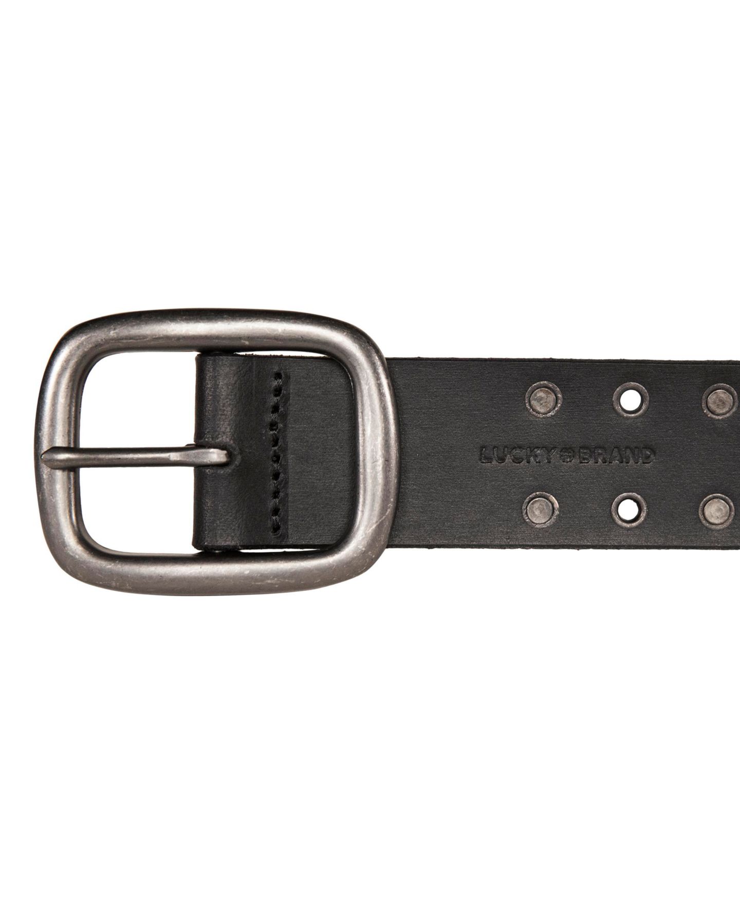 Мужской ремень Lucky Brand Grommet and Stud Leather Belt, цвет: Чёрный — фото 2