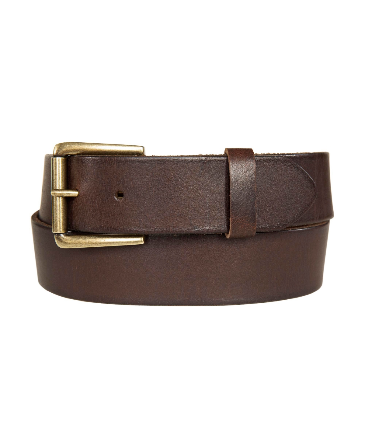 Lucky Brand Men's Leather Jean Belt with Roller Buckle and Rivets