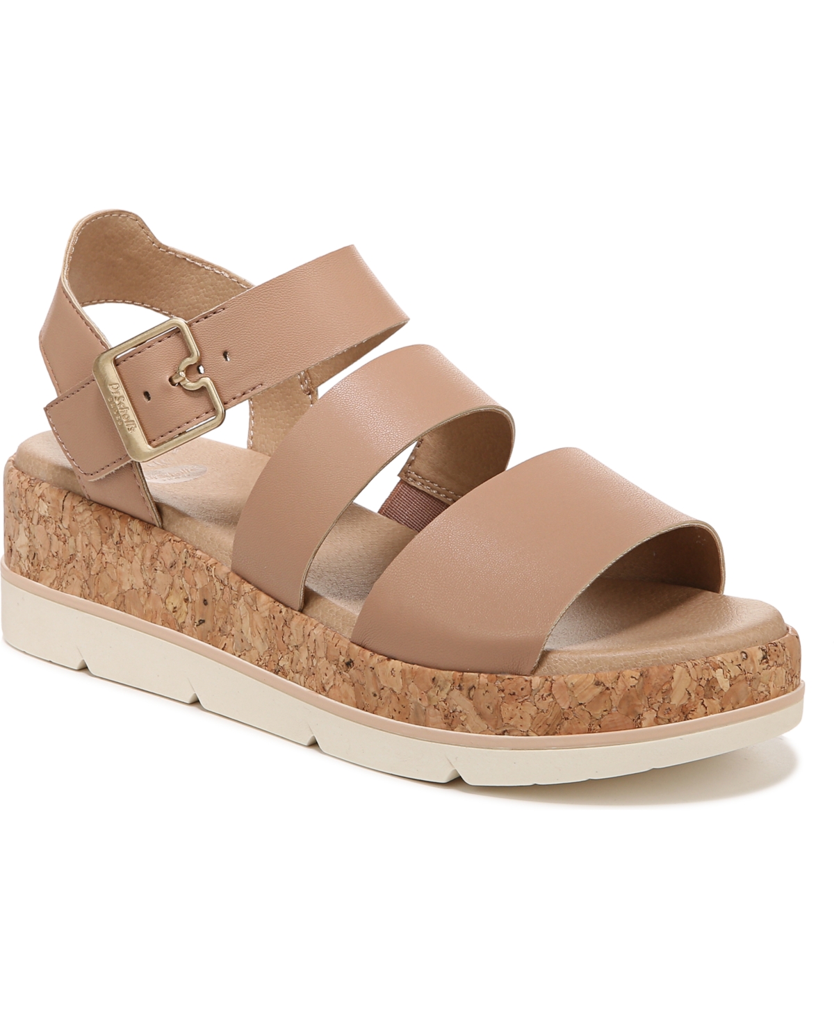 Shop Dr. Scholl's Women's Once Twice Platform Sandals In Tawny Brown Faux Leather