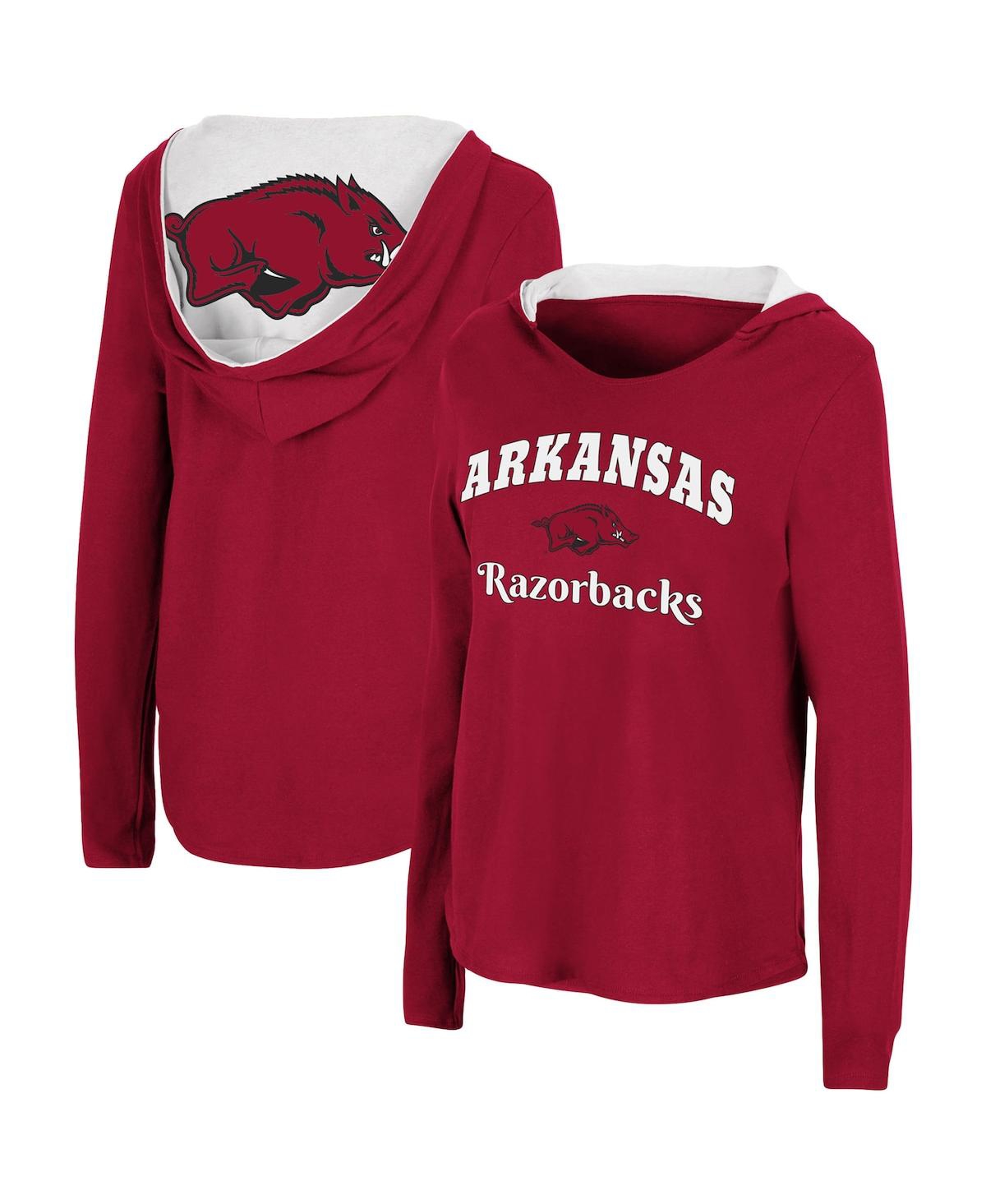 Colosseum Women's  Cardinal Arkansas Razorbacks Catalina Hoodie Long Sleeve T-shirt In Cardinal