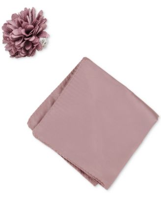 Men's Solid Pocket Square & Lapel Pin Set