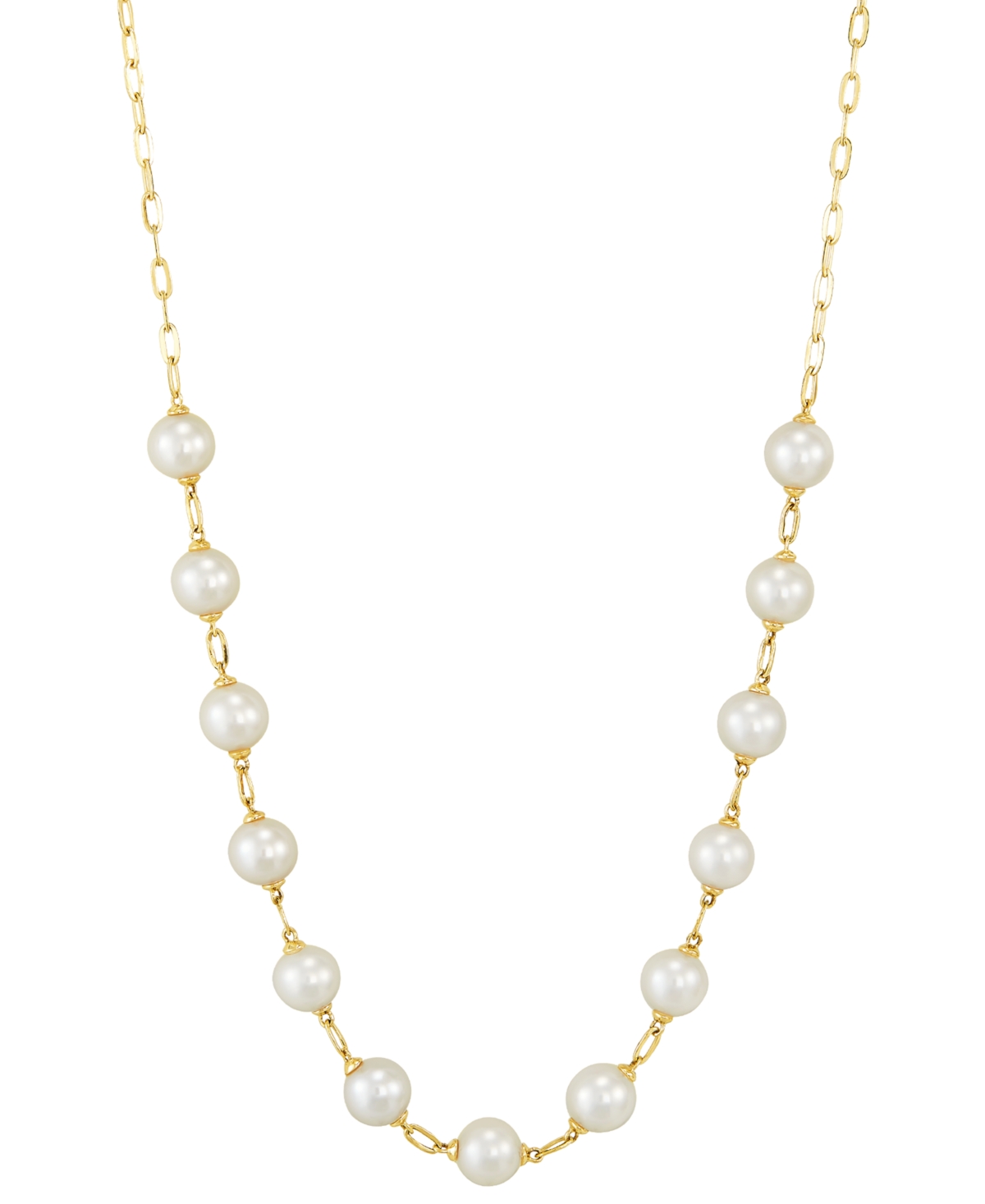 Cultured Freshwater Pearl (6 - 6-1/2mm) 18" Collar Necklace in 14k Gold - Gold
