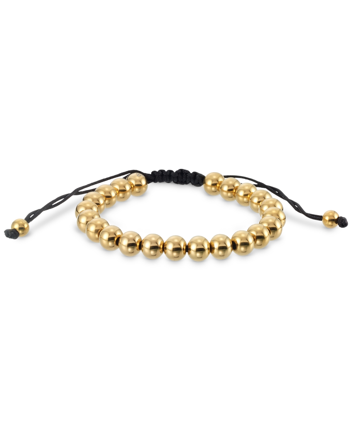 Smith Polished Bead Cord Bolo Bracelet in Gold-Tone Ion-Plated Stainless Steel - Gold-Tone
