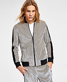 Men's Classic-Fit Geo-Print Full-Zip Velour Tracksuit Jacket, Created for Macy's 