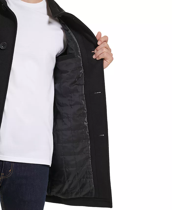 Men's Wool Button Car Coat - thumbnail 4