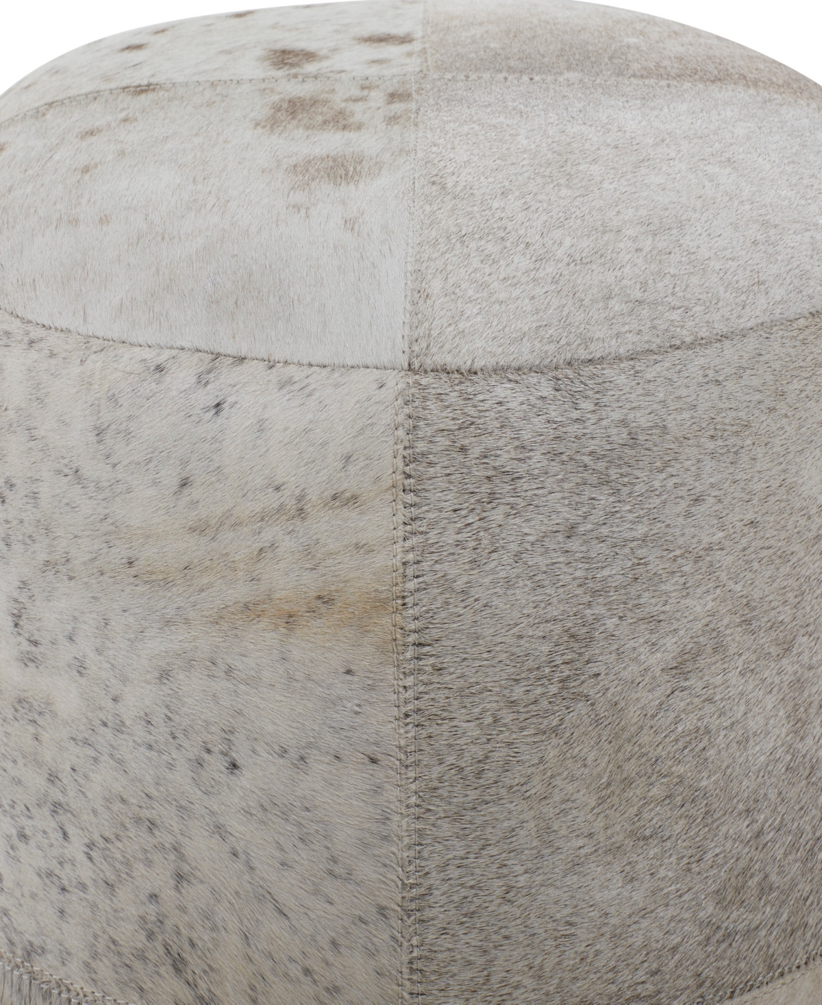 Rosemary Lane Leather Handmade Stool with Patchwork Pattern,